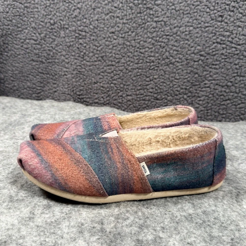 TOMS Womens Alpargata Faux Shearling Lined Slip On Shoes Multi Color Size 8.5